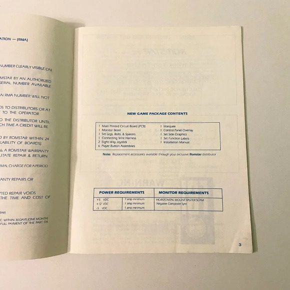 Vintage Snow Bros Nick and  Tom Romstar Inc Instruction Arcade Game Manual - Picture 7 of 16